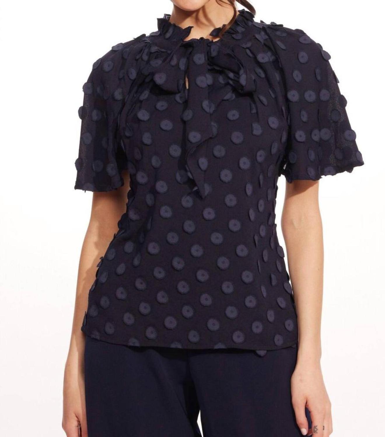 Delani Top In Sapphire Dots