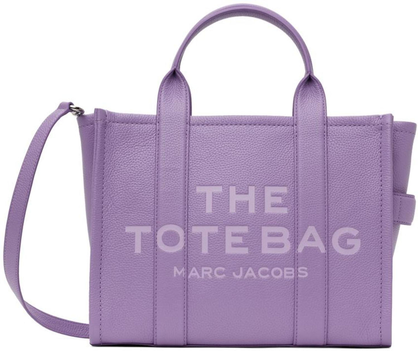 Purple 'The Leather Medium Tote Bag' Tote