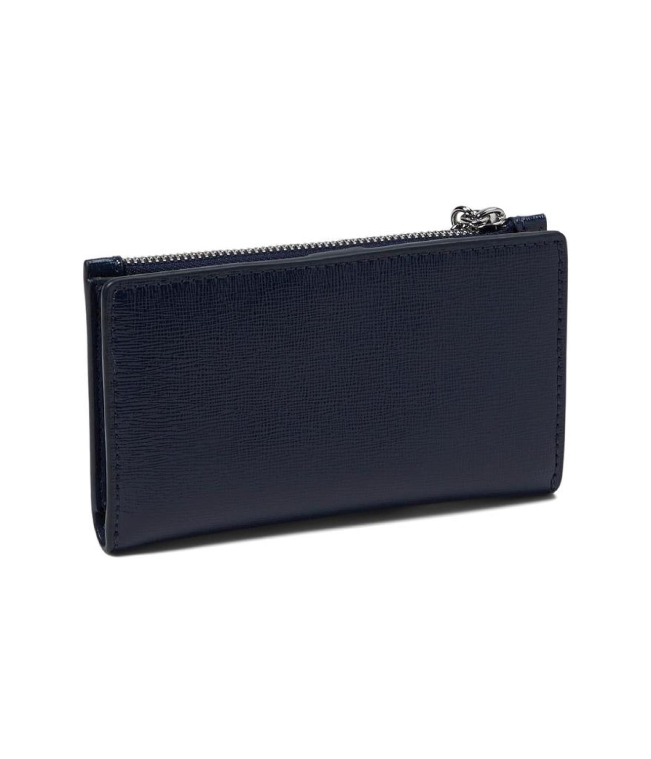 Starlight Patent Saffiano Leather Small Slim Bifold Wallet