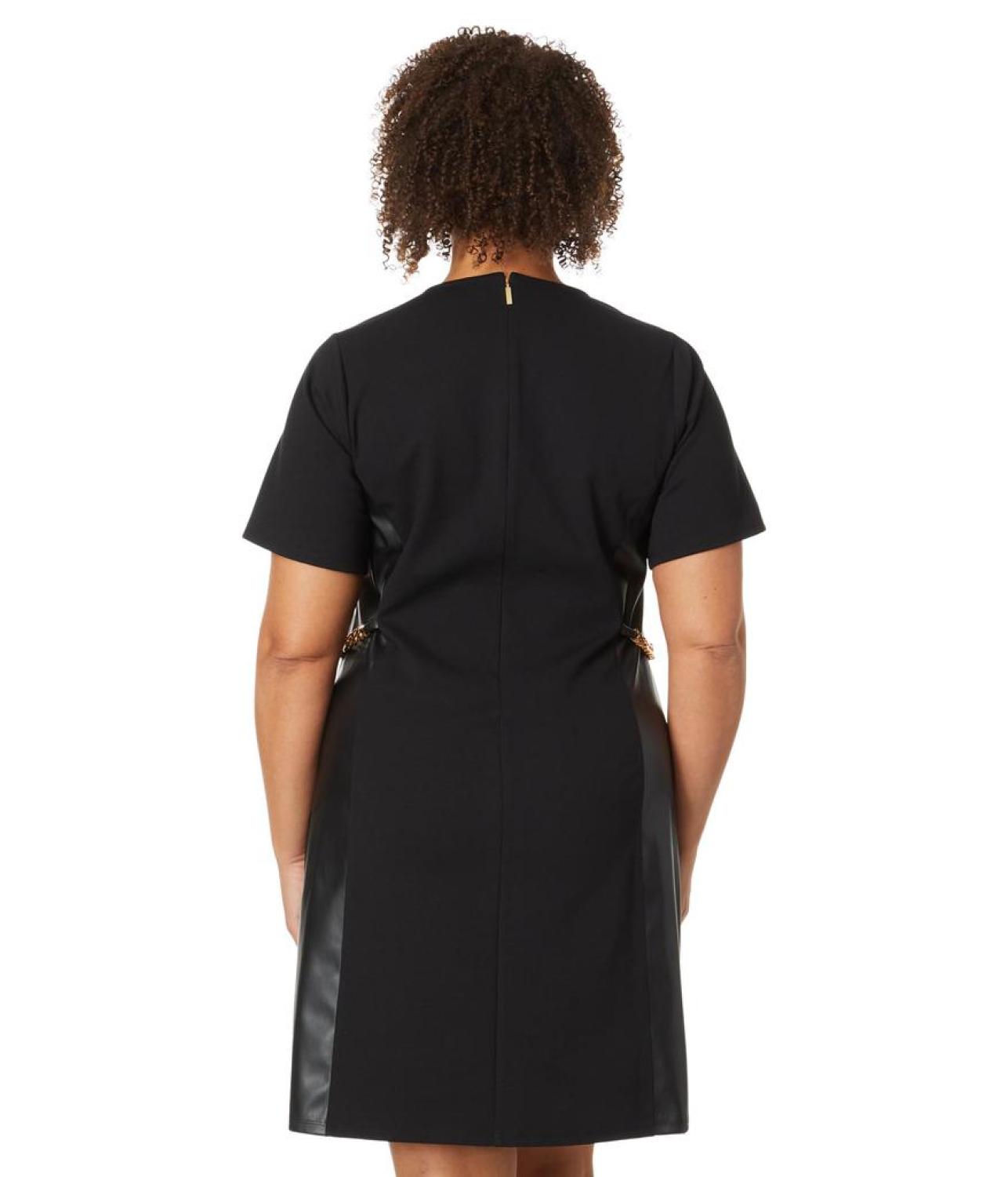 Plus Size Leather Chain Dress