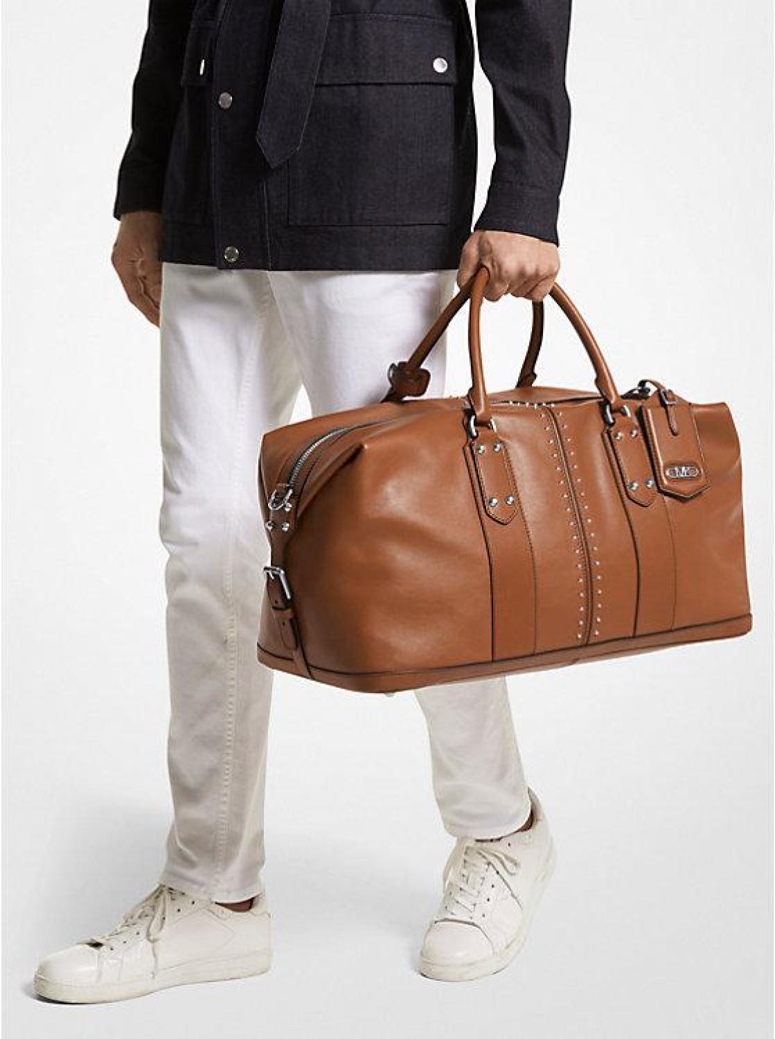 Astor Studded Leather Duffel Bag