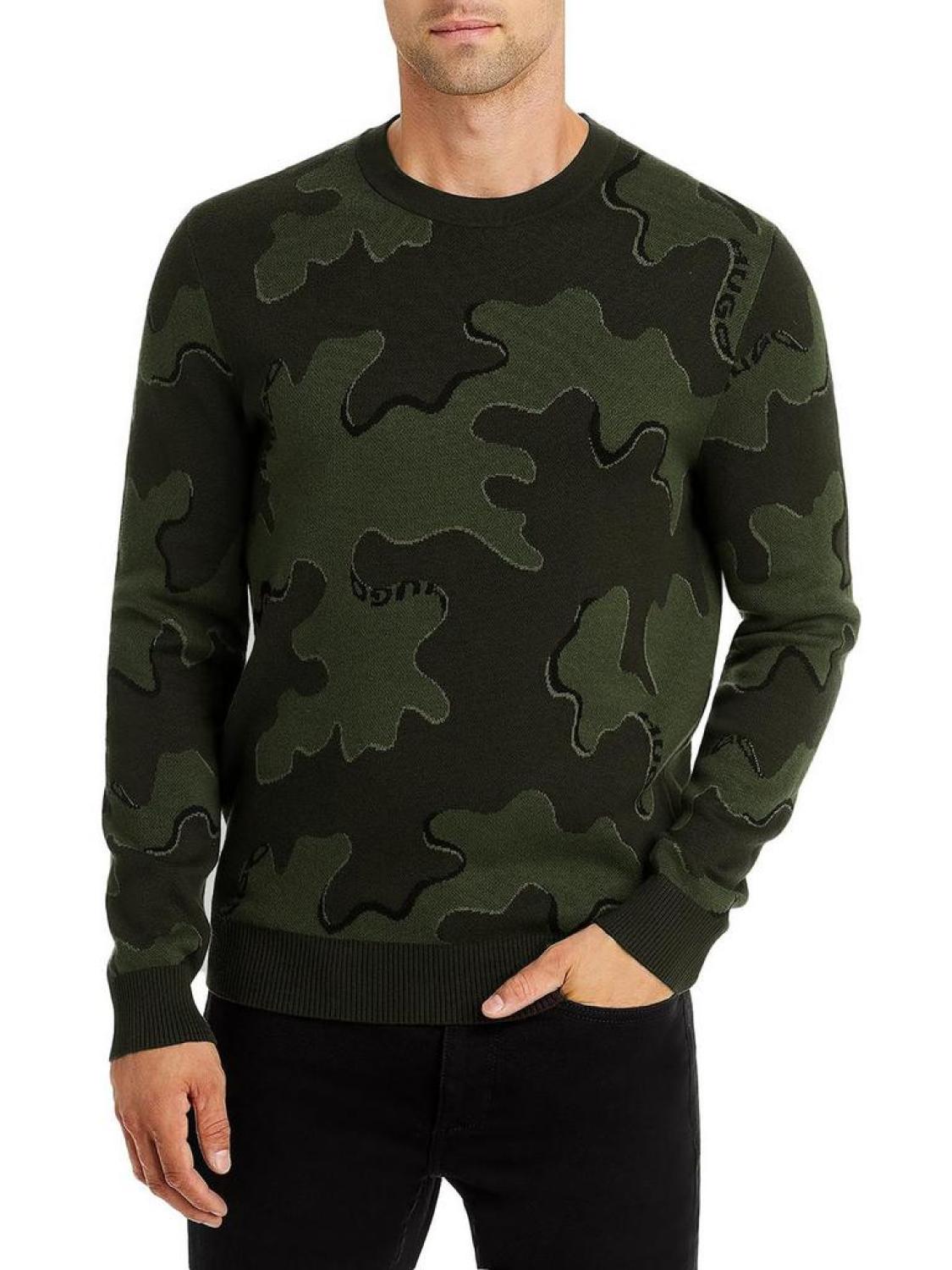 Mens Wool Crew Neck Pullover Sweater