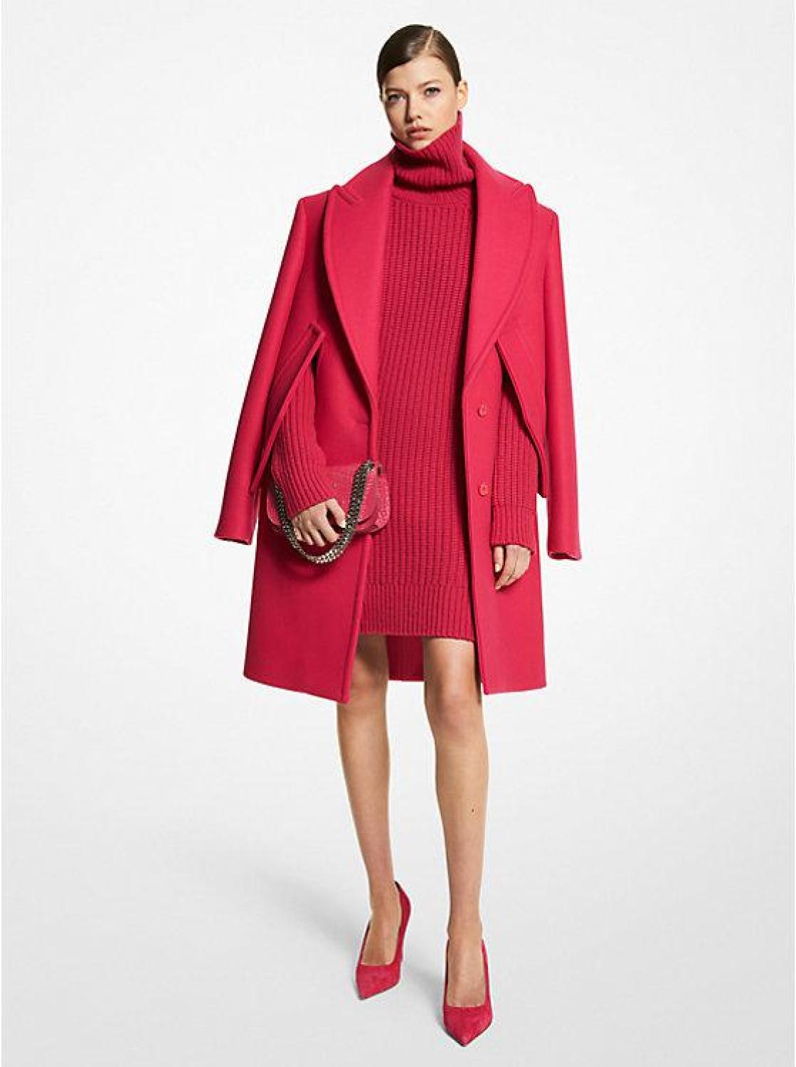 Wool Melton Slit Sleeve Coat