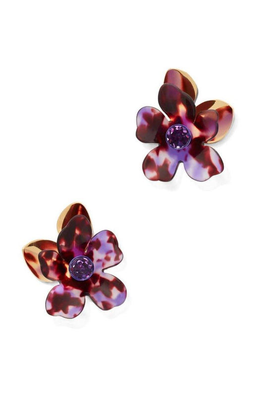 Petal Pushers Statement Studs In Purple