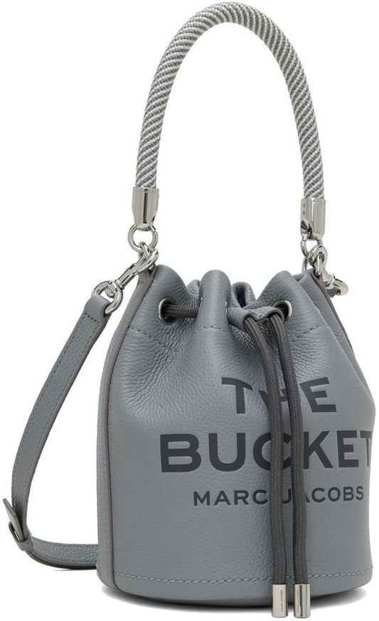 Gray 'The Leather Bucket' Bag