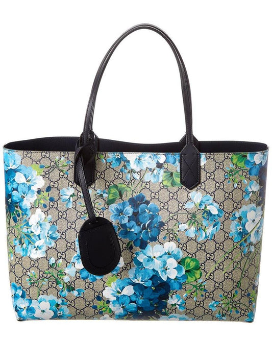 Gucci Reversible GG Blooms Supreme Canvas & Leather Tote