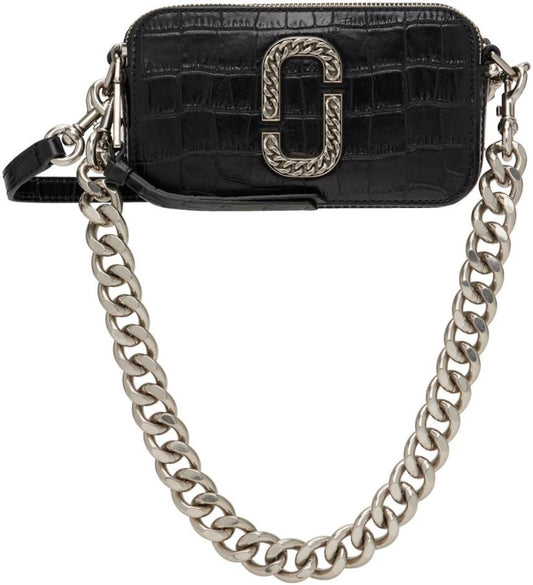 Black 'The Croc-Embossed Snapshot' Bag