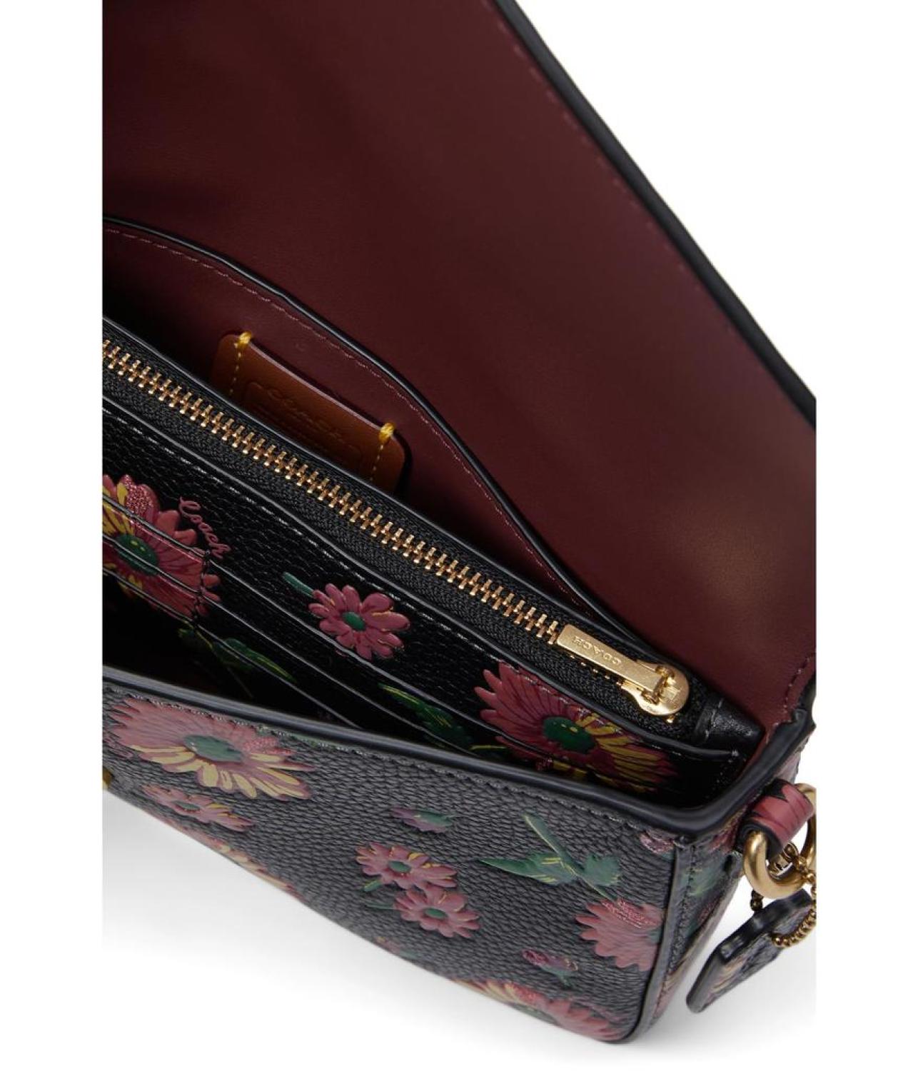 Floral Printed Leather Wyn Crossbody