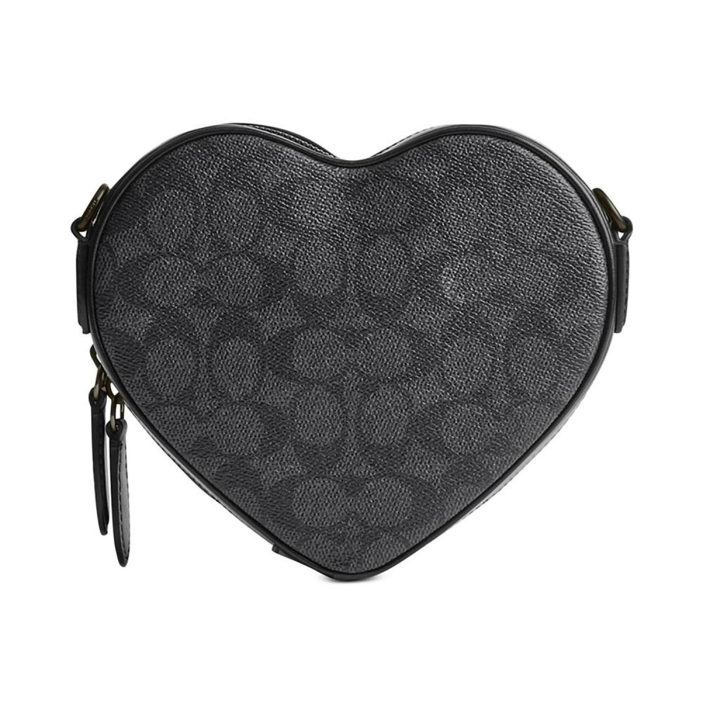 Coated Canvas Signature Heart Crossbody