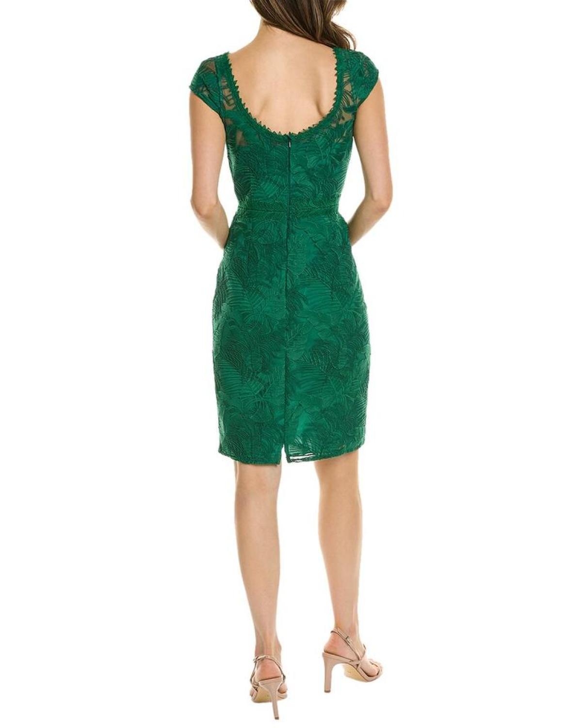 Marchesa Notte Embroidered Sheath Dress