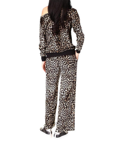 Petite Cheetah Straight Leg Pants