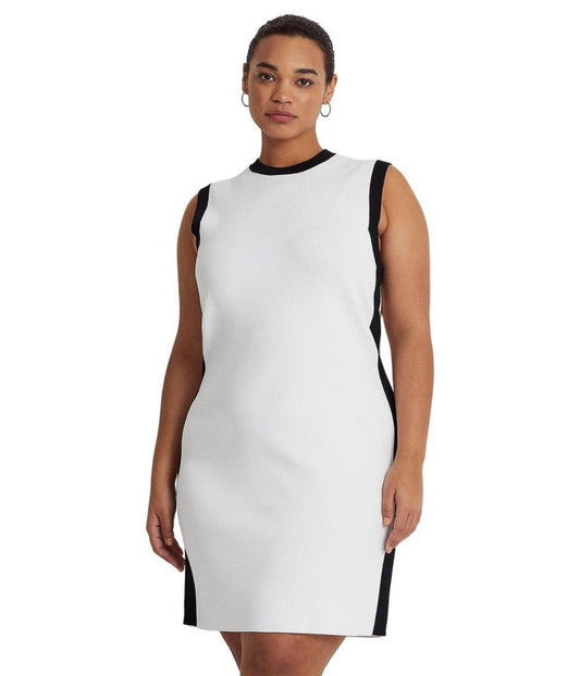 Plus Size Two-Tone Sleeveless Sweaterdress