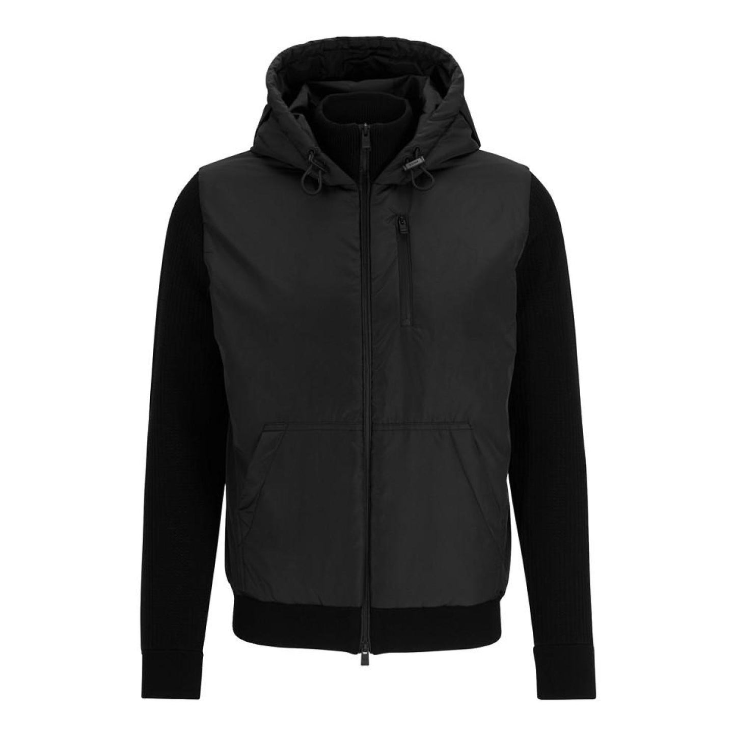 Men's Mixed Structure Zip-Up Knitted Jacket