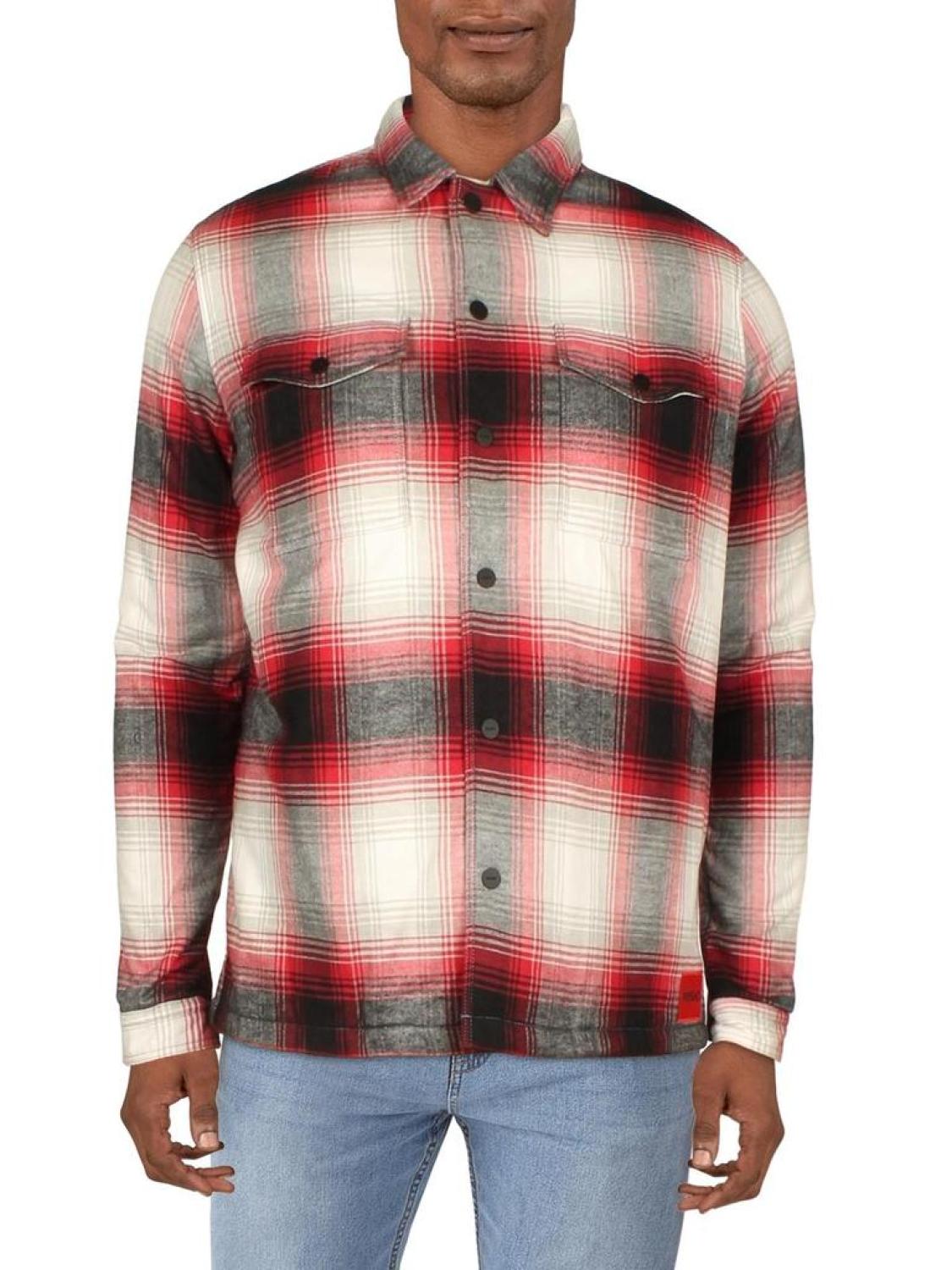 Enalu Mens Flannel Oversized Shirt Jacket