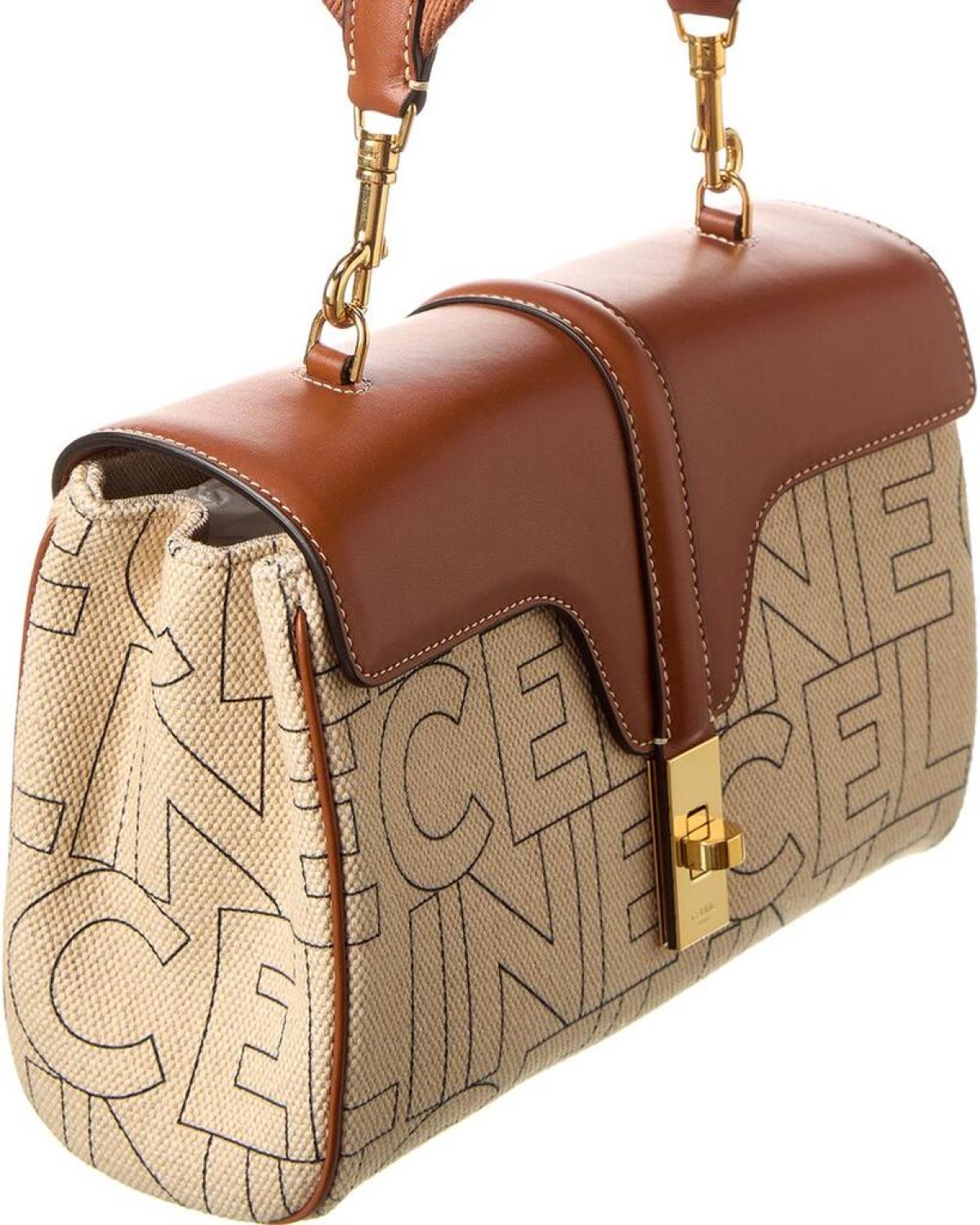 CELINE Teen Soft 16 Canvas & Leather Shoulder Bag