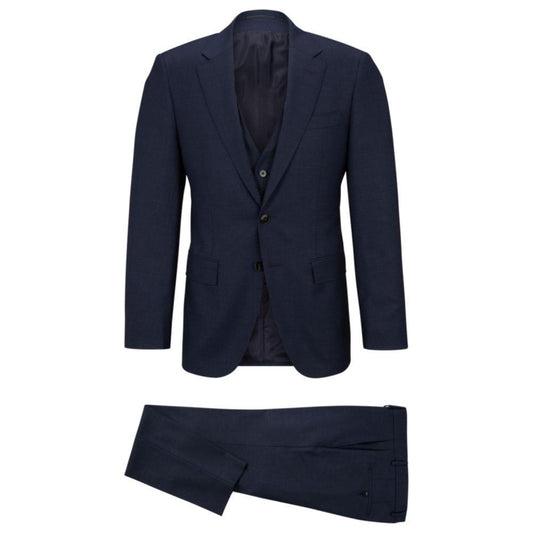 Three-piece slim-fit suit in virgin wool