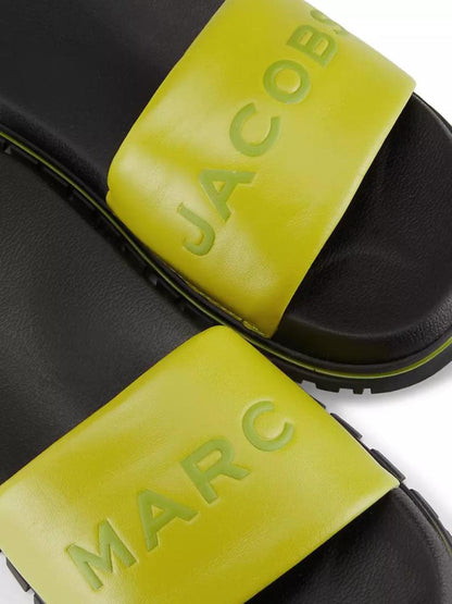 Logo-Embossed Leather Slides