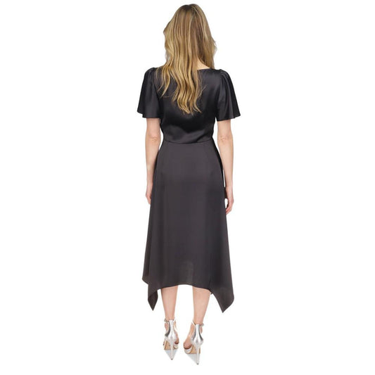 Women's Flutter-Sleeve Handkerchief-Hem Dress