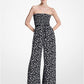 Smocked Floral Silk Georgette Jumpsuit