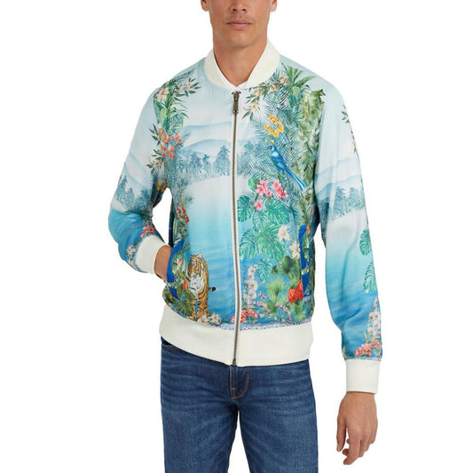 Men's Eden Satin Reversible Graphic Bomber Jacket