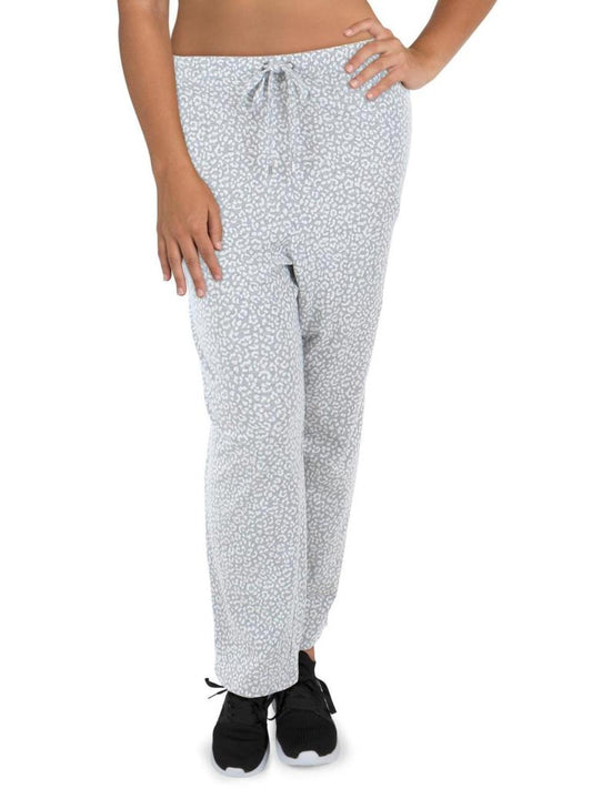 Plus Womens Printed Drawstring Straight Leg Pants