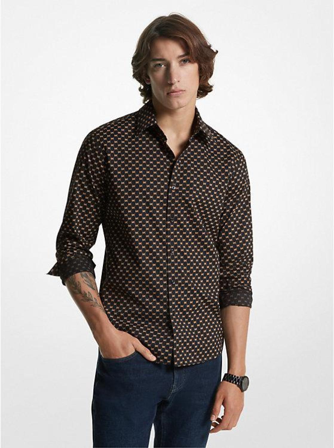 Logo Print Stretch Shirt