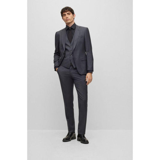 Slim-fit suit in houndstooth virgin wool