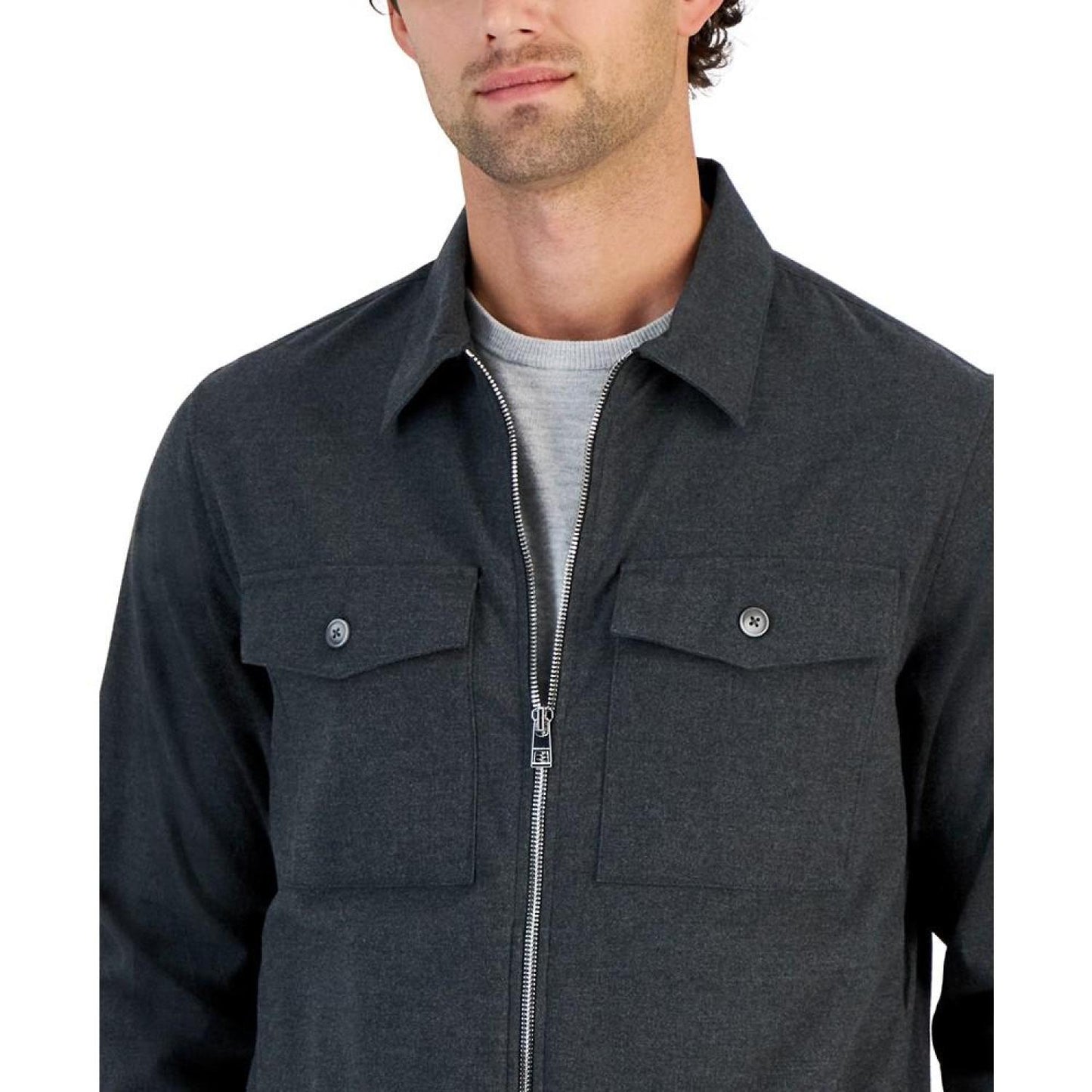 Men's Classic Fit Brushed Cotton Shirt Jacket