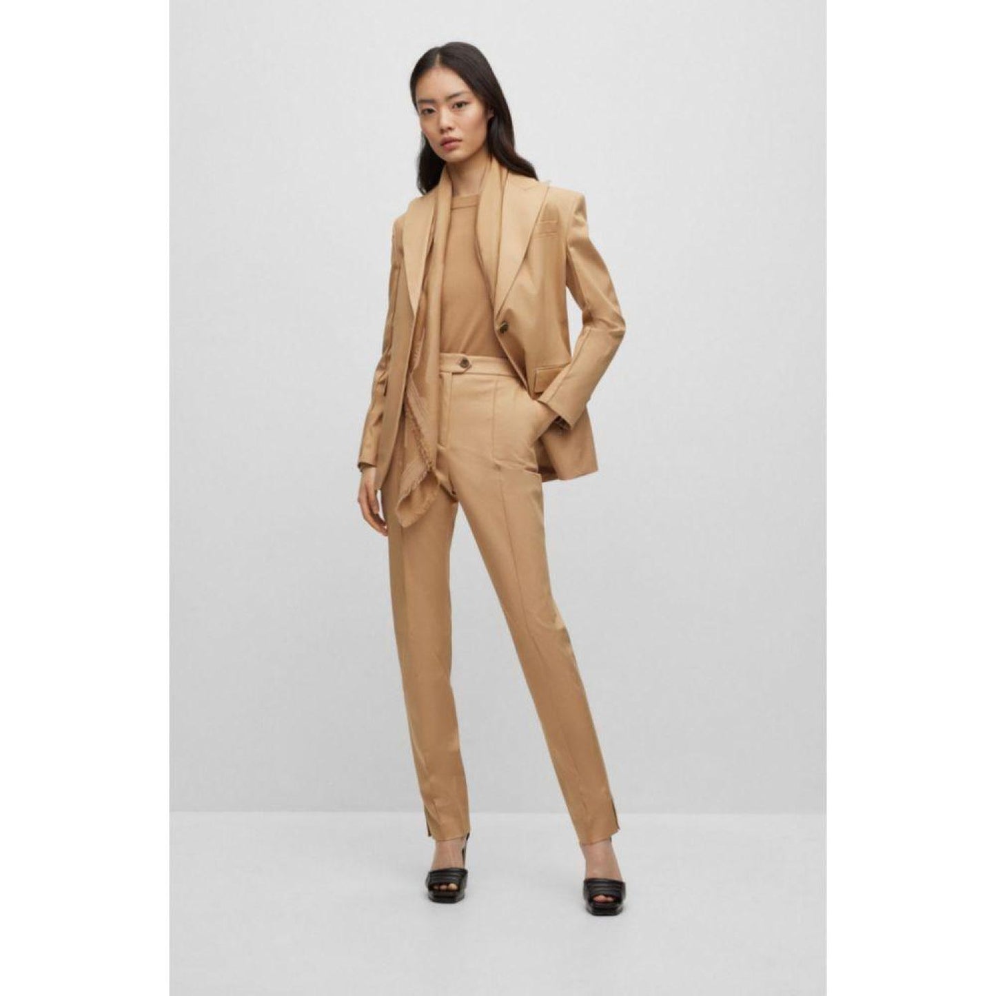 Slim-fit jacket in glossy stretch cloth