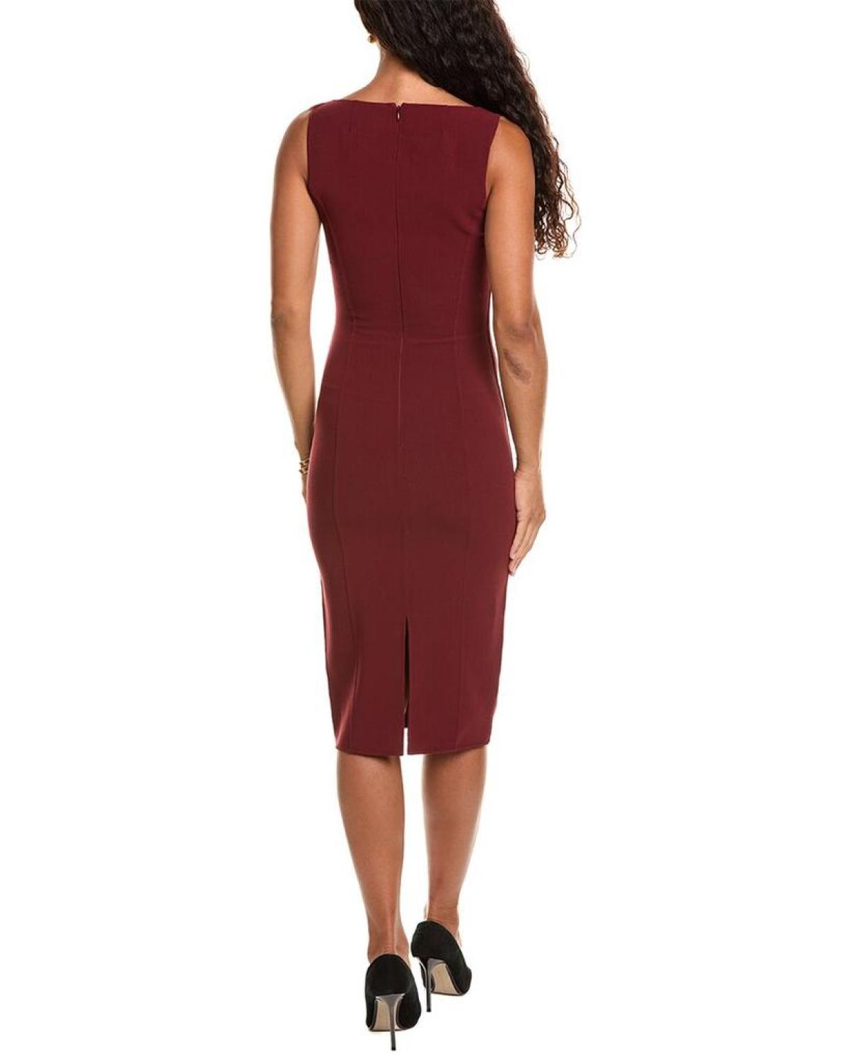 Sale Michael Kors Collection Red Textured Sleeveless Sheath