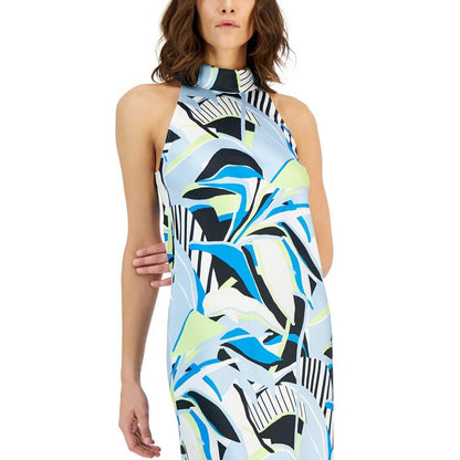 Women's Halter-Style Printed Sleeveless Midi Dress