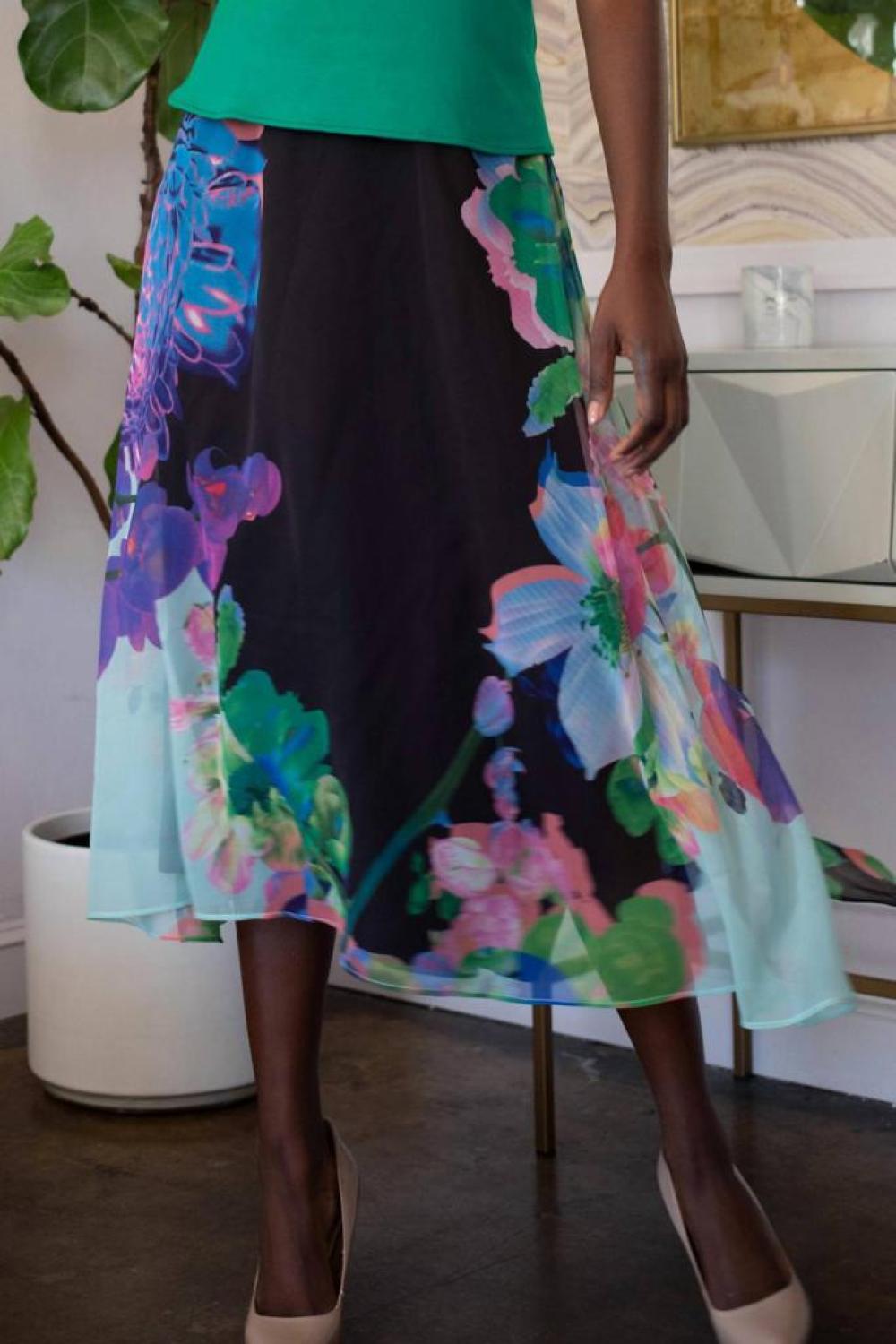 Floral Midi Skirt In Orchid Bloom