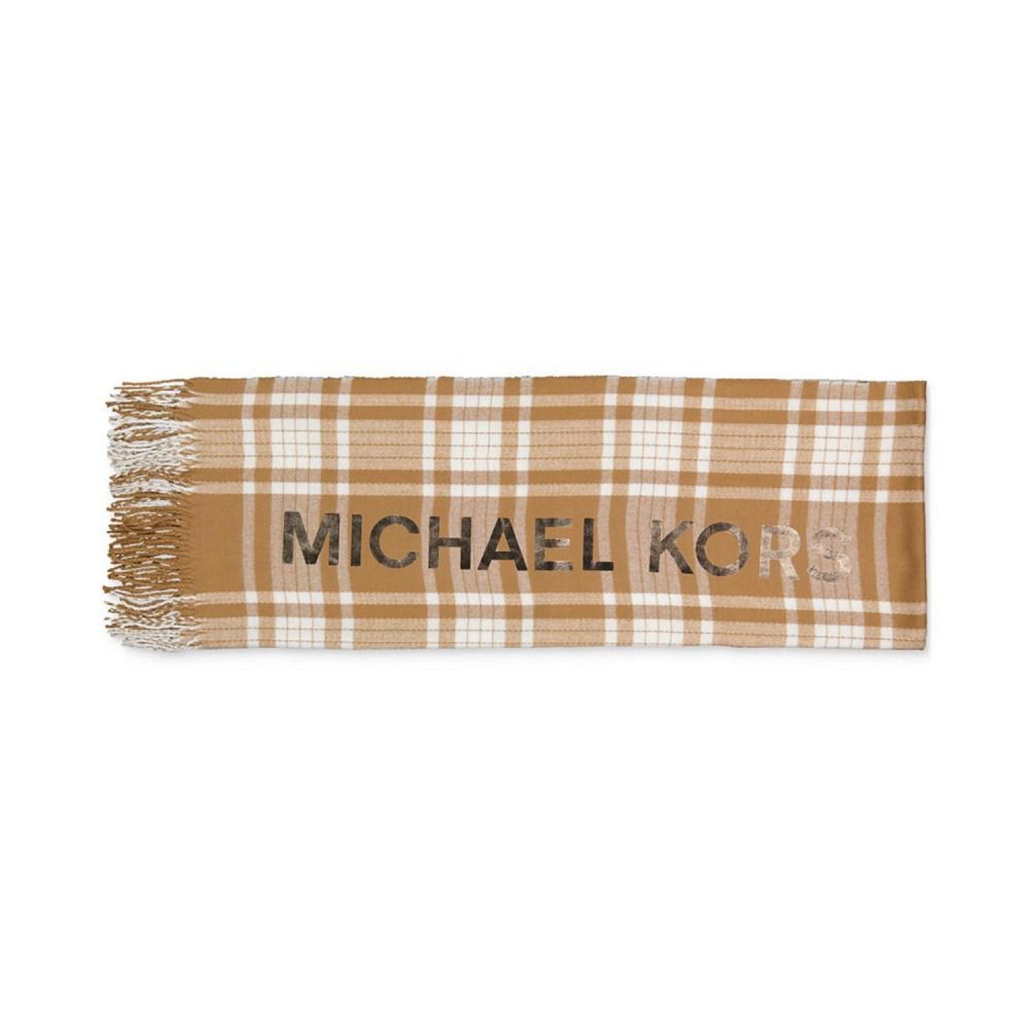 Women's Foil Logo Plaid Wrap Scarf