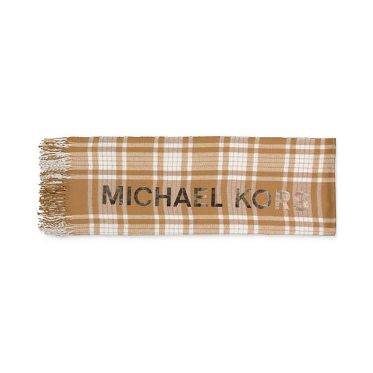 Women's Foil Logo Plaid Wrap Scarf