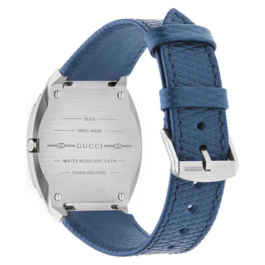 Women's Swiss 25H Blue Leather Strap Watch 34mm