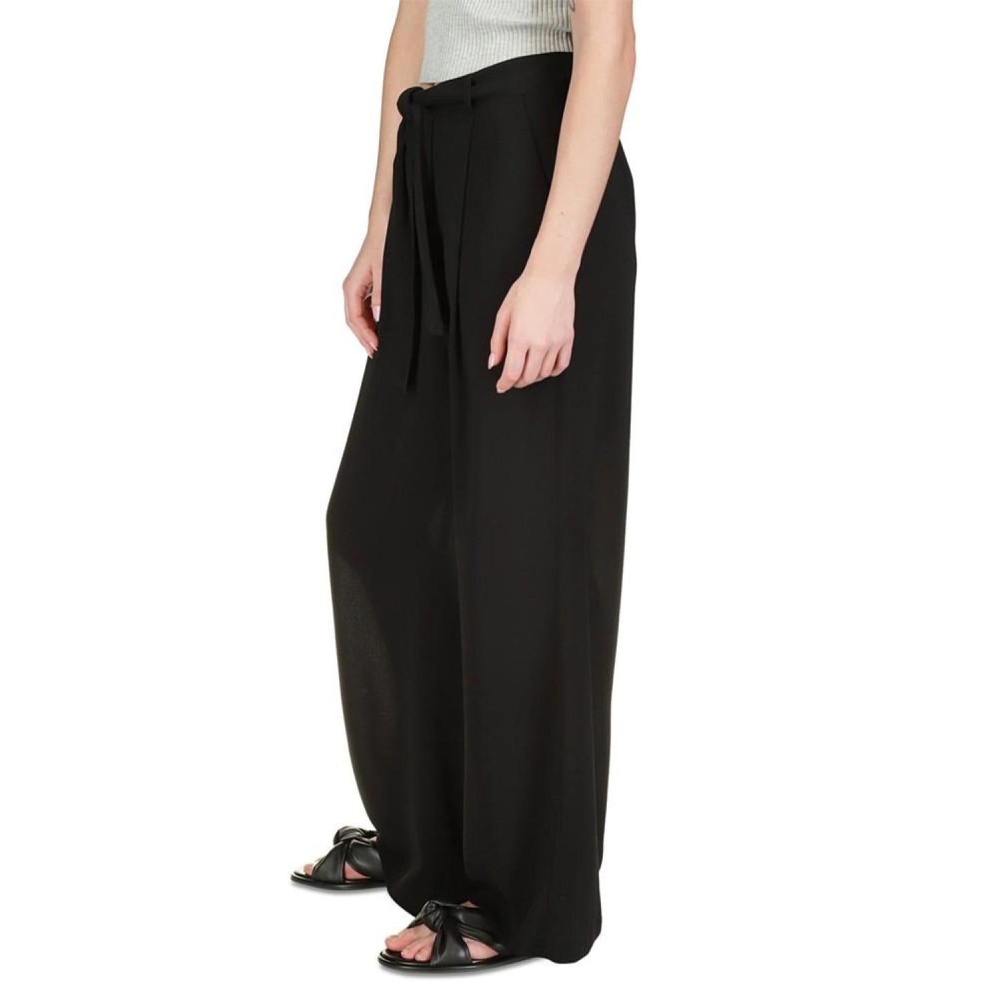 Self-Sash Wide-Leg Pants, Regular & Petite