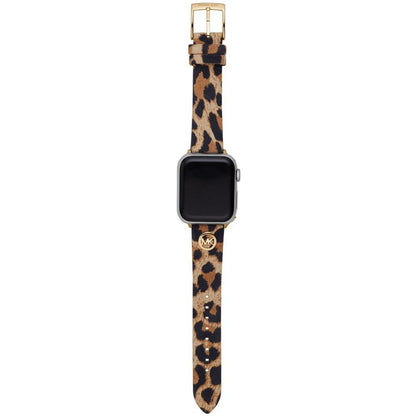 Women's Logo Charm Animal Print Leather Apple Watch Band, 38mm or 40mm