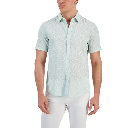 Men's Slim-Fit Printed Short Sleeve Shirt