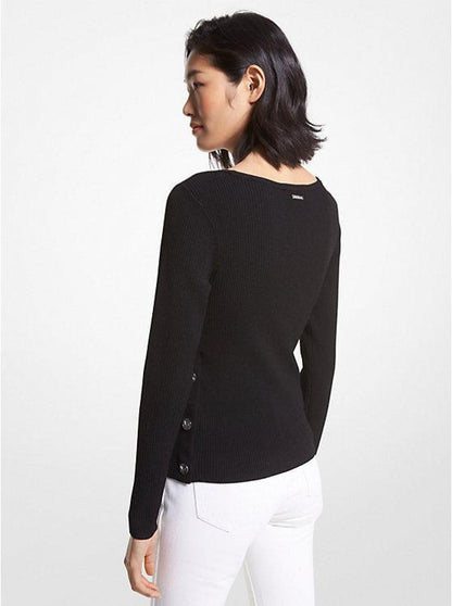 Ribbed Stretch Knit Sweater