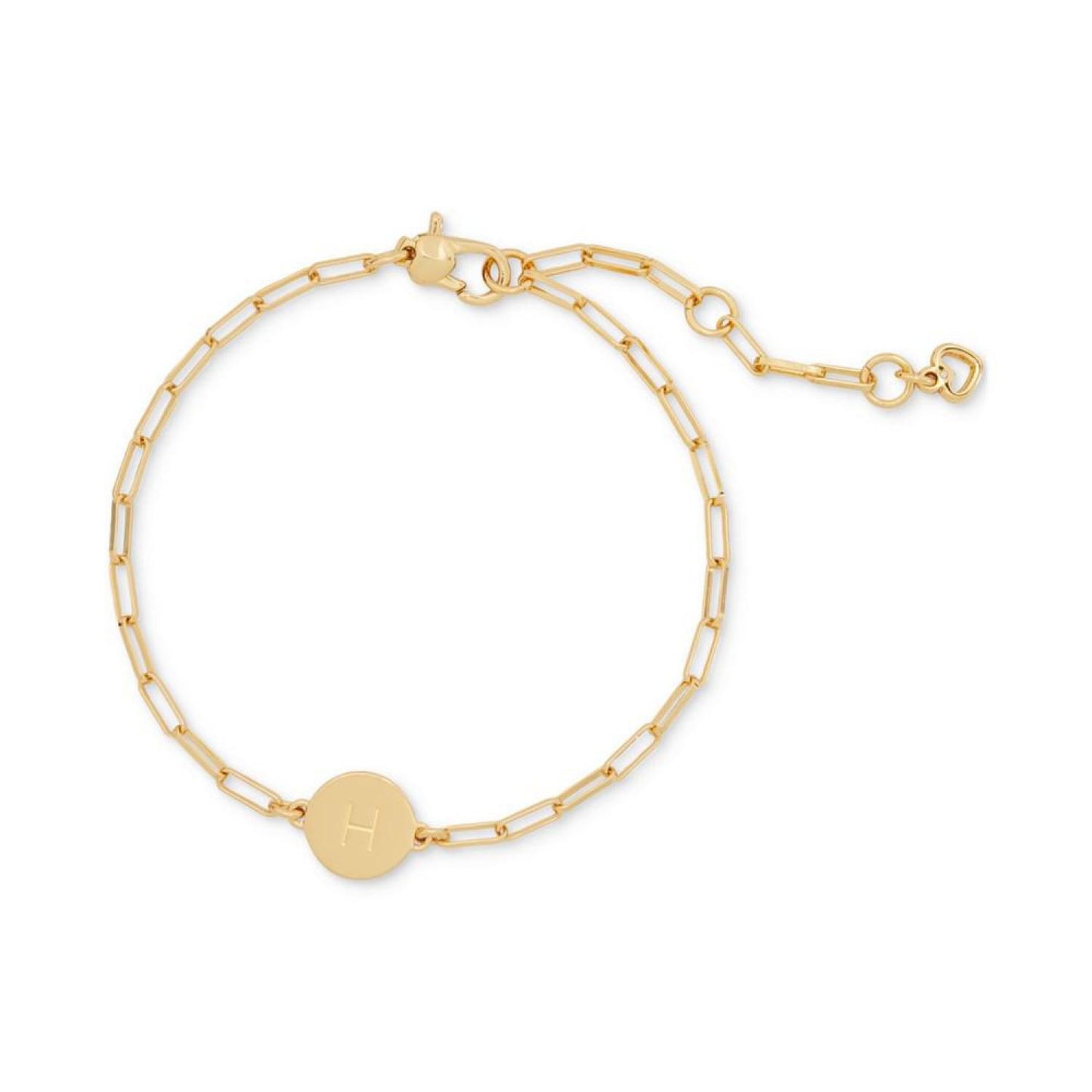 Gold-Tone Initial A Chain Link Bracelet