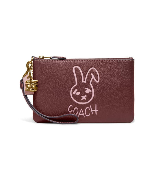 Bunny Graphic Polished Pebble Small Wristlet