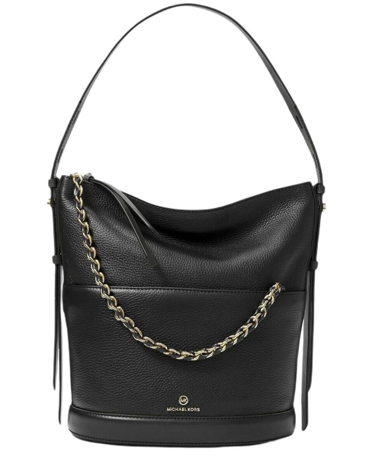 Michael Kors Reese MK Signature ebbled Leather Hobo Shoulder Bag