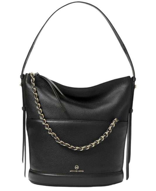 Michael Kors Reese MK Signature ebbled Leather Hobo Shoulder Bag