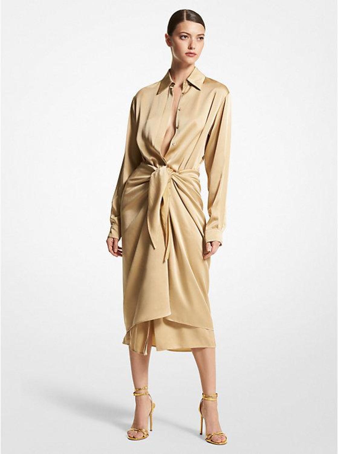 Charmeuse Sarong Shirtdress