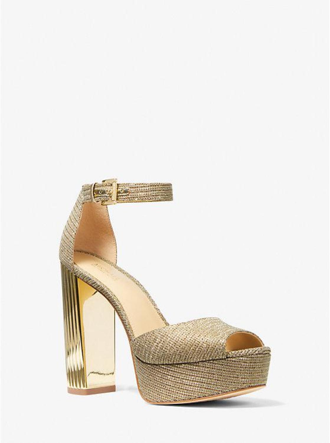 Porter Glitter Chain-Mesh Platform Sandal