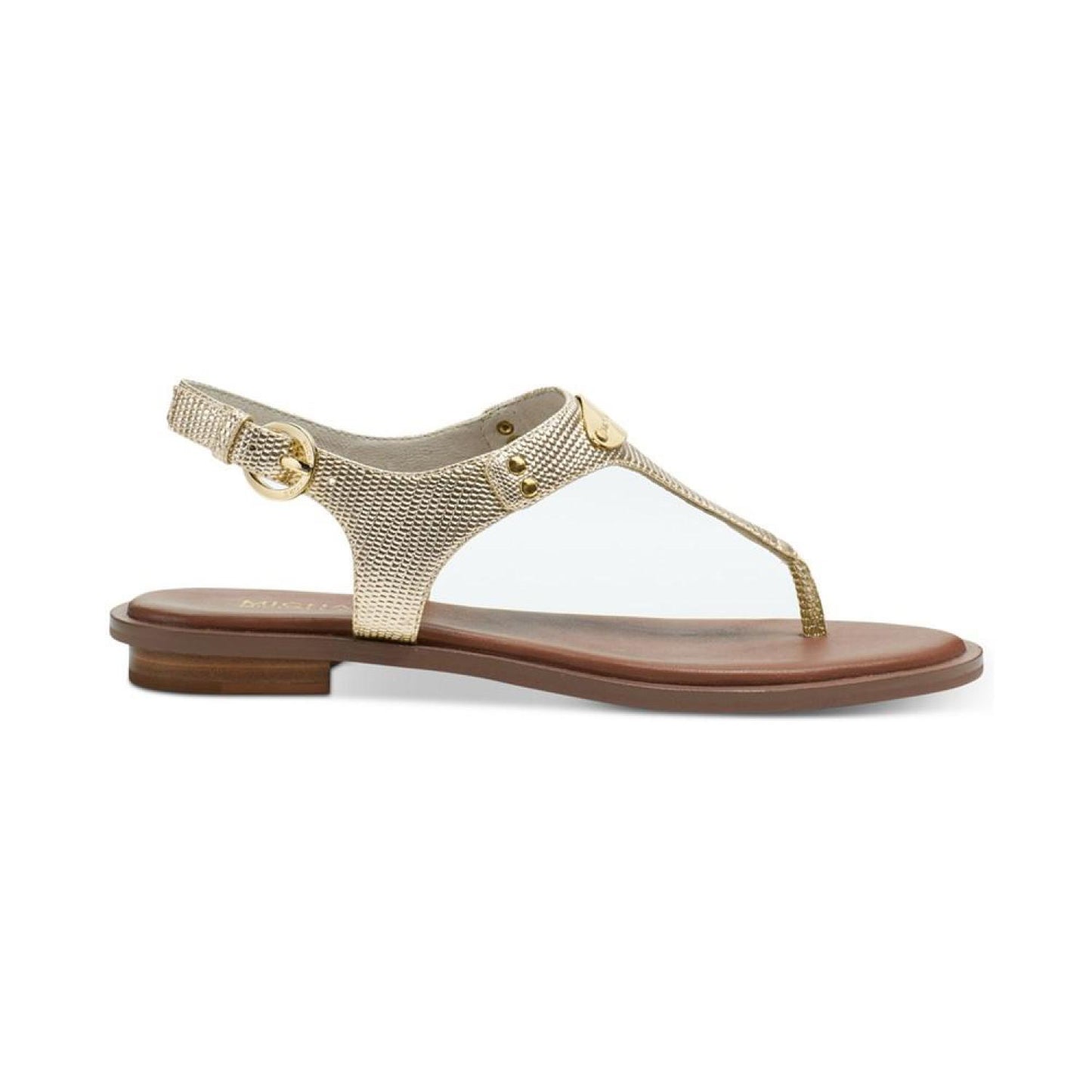 Women's MK Plate Flat Thong Sandals