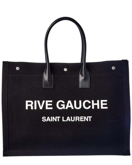 Saint Laurent Noe Rive Gauche Canvas & Leather Tote