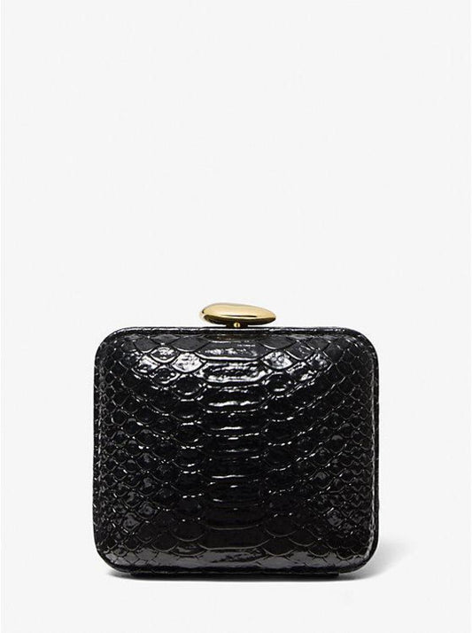 Tina Mini Python Embossed Leather Minaudière