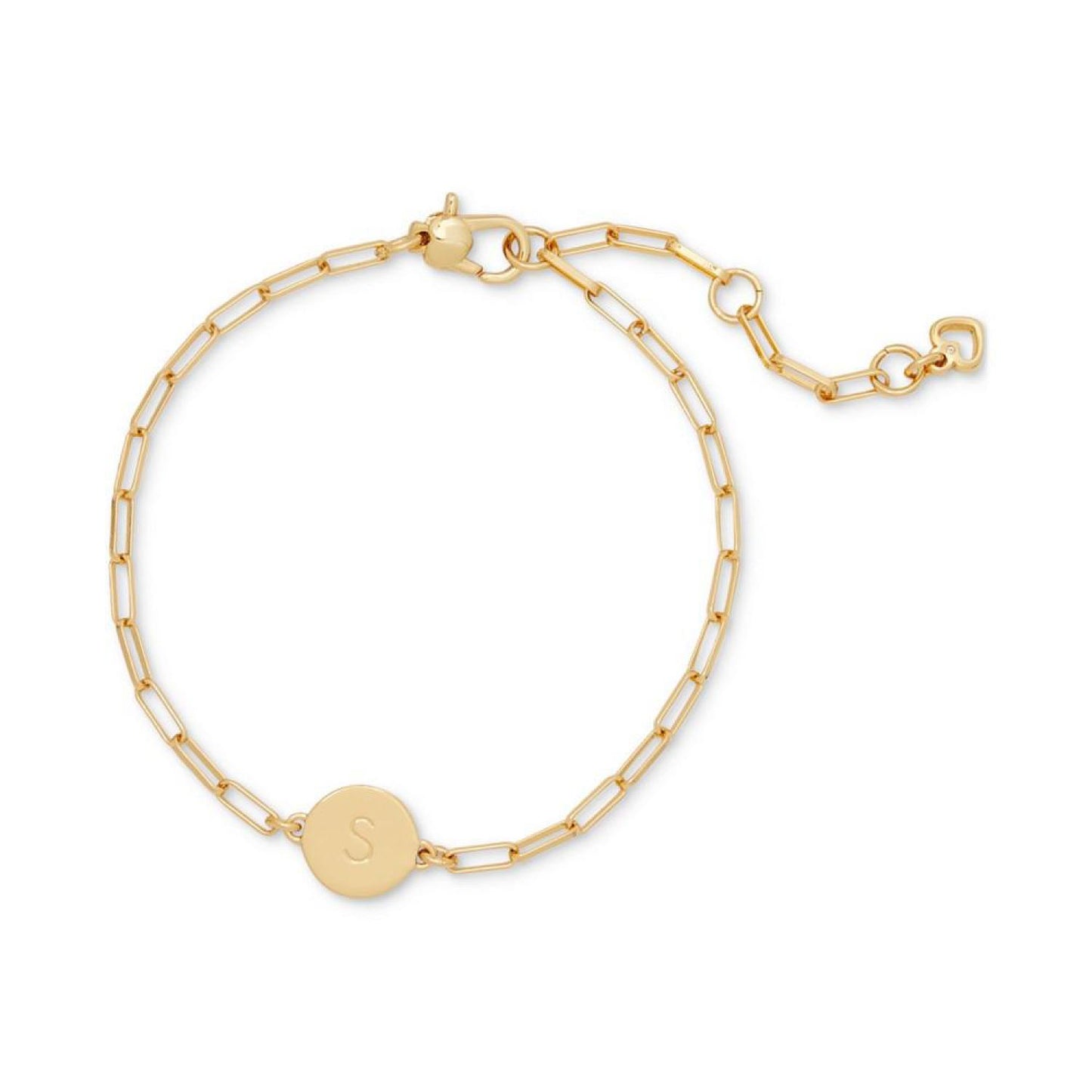 Gold-Tone Initial A Chain Link Bracelet