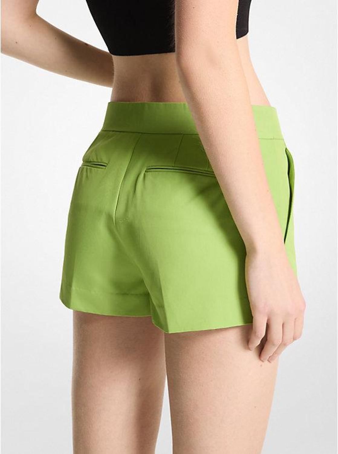 Cotton Blend Twill Shorts